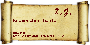 Krompecher Gyula névjegykártya